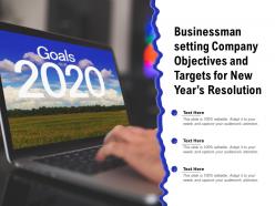 Businessman setting company objectives and targets for new years resolution