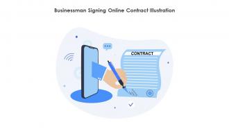 Businessman Signing Online Contract Illustration