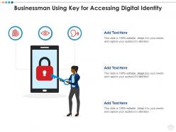 Businessman Using Key For Accessing Digital Identity