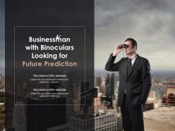 Businessman with binoculars looking for future prediction