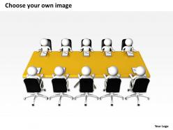 Businessmen sitting around table discussion meeting ppt graphic icon