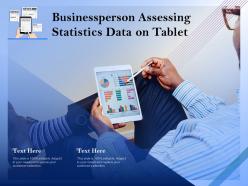 Businessperson assessing statistics data on tablet