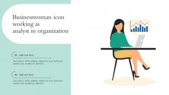 Businesswoman Icon Working As Analyst In Organization