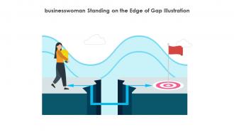 Businesswoman Standing On The Edge Of Gap Illustration
