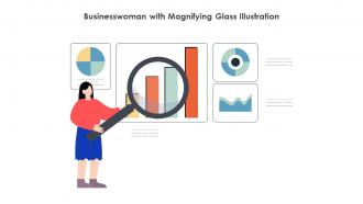 Businesswoman With Magnifying Glass Illustration