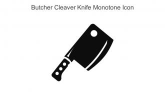 Butcher Cleaver Knife Monotone Icon In Powerpoint Pptx Png And Editable Eps Format