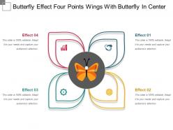 Butterfly effect four points wings with butterfly in center