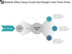 Butterfly effect using circular and straight lines three points