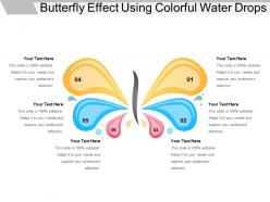 Butterfly effect using colorful water drops