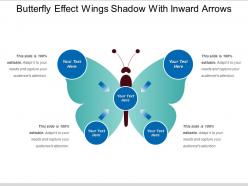 Butterfly effect wings shadow with inward arrows