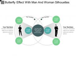 Butterfly effect with man and woman silhouettes