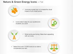 Butterfly power generation balance scale ppt icons graphics