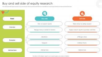 Buy And Sell Side Of Equity Research