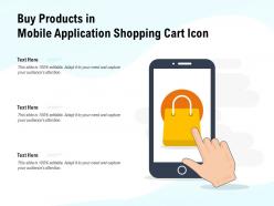 Buy products in mobile application shopping cart icon
