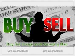 Buy sell image with standing man