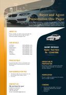 Buyer and agent presentation one pager presentation report infographic ppt pdf document