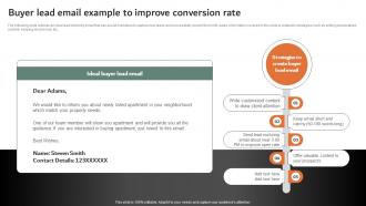 Buyer Lead Email Example To Improve Conversion Online And Offline Marketing Strategies MKT SS V