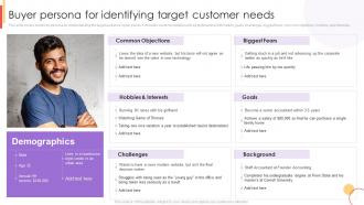 Buyer Persona For Identifying Target Customer Needs New Customer Acquisition Strategies To Drive Business