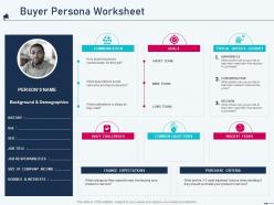Buyer persona worksheet account based marketing ppt powerpoint presentation diagram