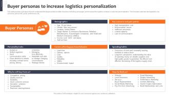 Buyer Personas Increase Logistics Personalization Logistics Company Business Plan BP SS