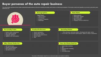 Buyer Personas Of The Auto Repair Business Auto Repair Shop Business Plan BP SS
