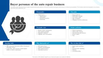 Buyer Personas Of The Auto Repair Car Service Center Business Plan BP SS