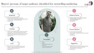 Buyers Persona Target Audience Identified Establishing Storytelling For Customer Engagement MKT SS V