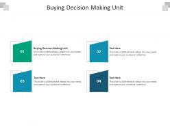 Buying decision making unit ppt powerpoint presentation infographics deck cpb