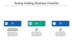Buying existing business checklist ppt powerpoint presentation show cpb