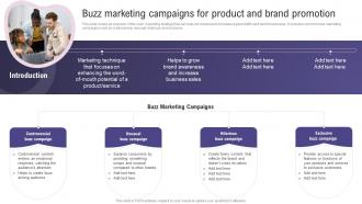 Buzz Marketing Campaigns For Product Using Social Media To Amplify Wom Marketing Efforts MKT SS V