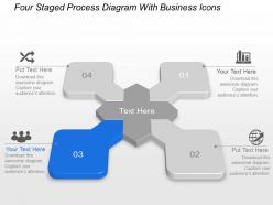 Bv four staged process diagram with business icons powerpoint template slide