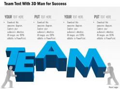 Bv Team Text With 3d Man For Success Powerpoint Template