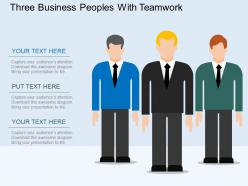 Bv three business peoples with teamwork flat powerpoint design