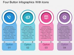 Bw four button infographics with icons flat powerpoint design