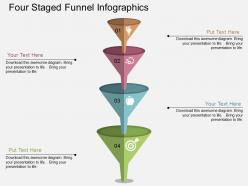 Bx four staged funnel infographics flat powerpoint design