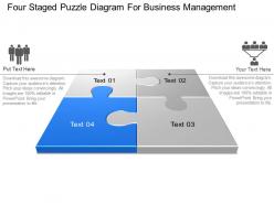 Bx four staged puzzle diagram for business management powerpoint template slide