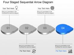 By four staged sequential arrow diagram powerpoint template slide