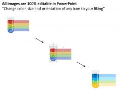 By four staged test tube with icons flat powerpoint design