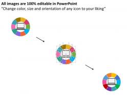 By ten staged circular process chart and icons flat powerpoint design