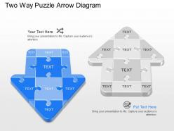 By two way puzzle arrow diagram powerpoint template