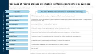 C104 Use Case Of Robotic Process Automation In Information Technology RPA Adoption Strategy