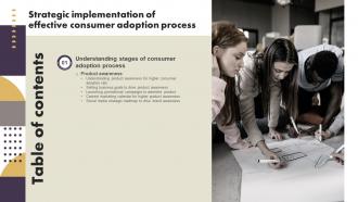 C51 Strategic Implementation Of Effective Consumer Adoption Process Table Of Contents