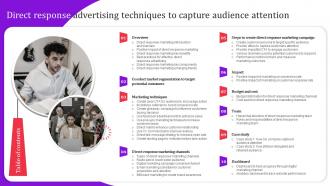 C92 Direct Response Advertising Techniques To Capture Audience Attention Table Of Contents MKT SS V