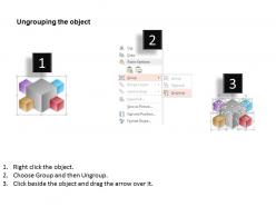 Ca four interconnected cubes for text representation powerpoint template