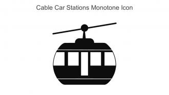 Cable Car Stations Monotone Icon In Powerpoint Pptx Png And Editable Eps Format