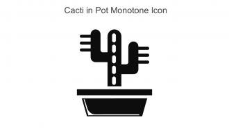 Cacti In Pot Monotone Icon In Powerpoint Pptx Png And Editable Eps Format