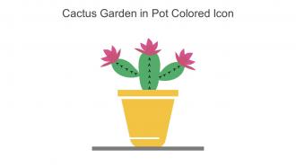 Cactus Garden In Pot Colored Icon In Powerpoint Pptx Png And Editable Eps Format