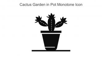 Cactus Garden In Pot Monotone Icon In Powerpoint Pptx Png And Editable Eps Format