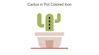 Cactus In Pot Colored Icon In Powerpoint Pptx Png And Editable Eps Format