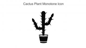 Cactus Plant Monotone Icon In Powerpoint Pptx Png And Editable Eps Format